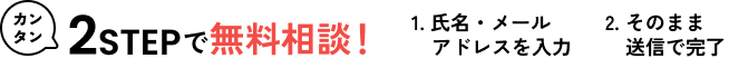2ステップで無料相談