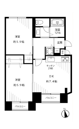 募集中　403号室（2DK／44.30㎡）2,780万円