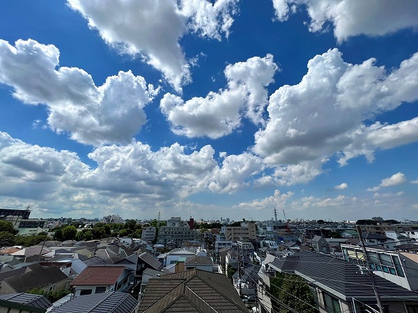 秀和大岡山レジデンス　空 3階部分ながら青空が一面に広がり、気持ちの良い景色を望むことができました☀周辺は閑静な住宅街のため、バルコニーへ出てもとても静かで穏やかな時間が流れます。ポカポカ陽気を全身で感じるとなんだかやる気が漲りますね。