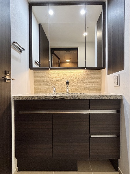 ウェリス六本木_大きな洗面化粧台の写真