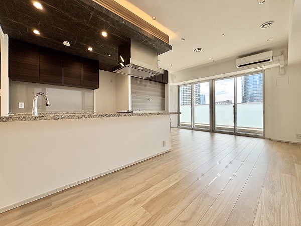 ウェリス六本木_窓が大きいリビングダイニングキッチンの写真