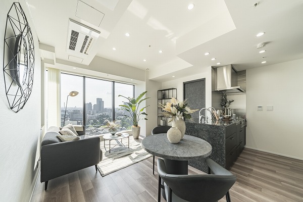 ザ・パークハウス白金二丁目タワー_お洒落なリビングダイニングキッチンの写真