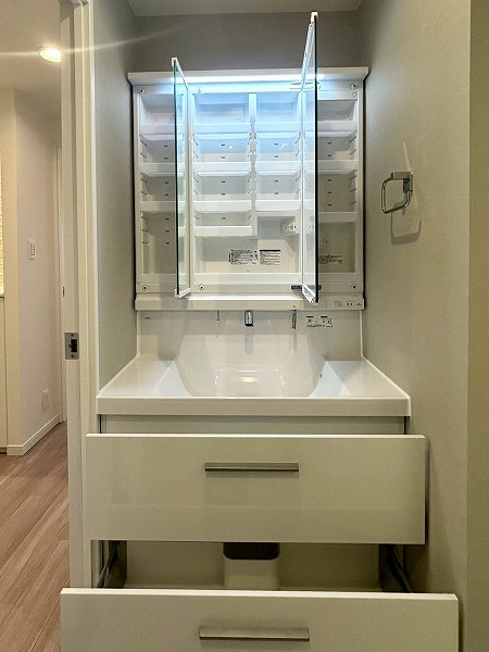 パレステュディオ新宿御苑_洗面台の収納の写真