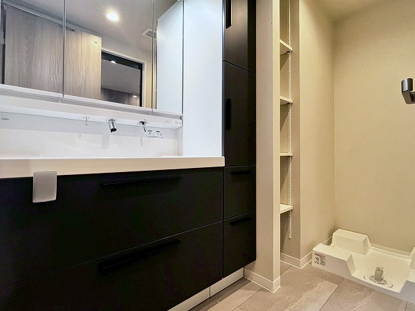 ザ・パークハウス新宿柏木_収納が多いパウダールームの写真