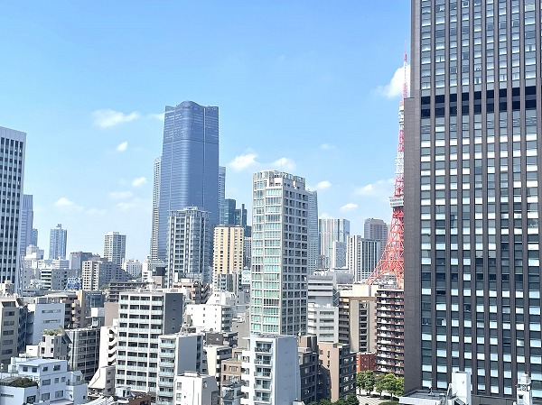 芝パークタワー_バルコニーからの眺望の写真2 バルコニーに出ると昼は青空に映える東京タワーが目に飛び込み、夜にはライトアップされたタワーが幻想的に輝く絶景が広がります✧その眺望を楽しみながらのディナーや週末のくつろぎタイムは、日常を一気に格上げしてくれる贅沢な瞬間に♥