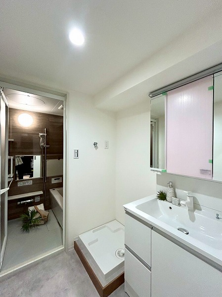 ライオンズマンション新宿東公園_清潔感のあるパウダールームの写真