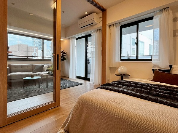 アトラス渋谷公園通り_おしゃれなベッドルームの写真