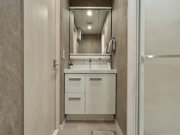 エクラン西蒲田_3面鏡の洗面化粧台の写真